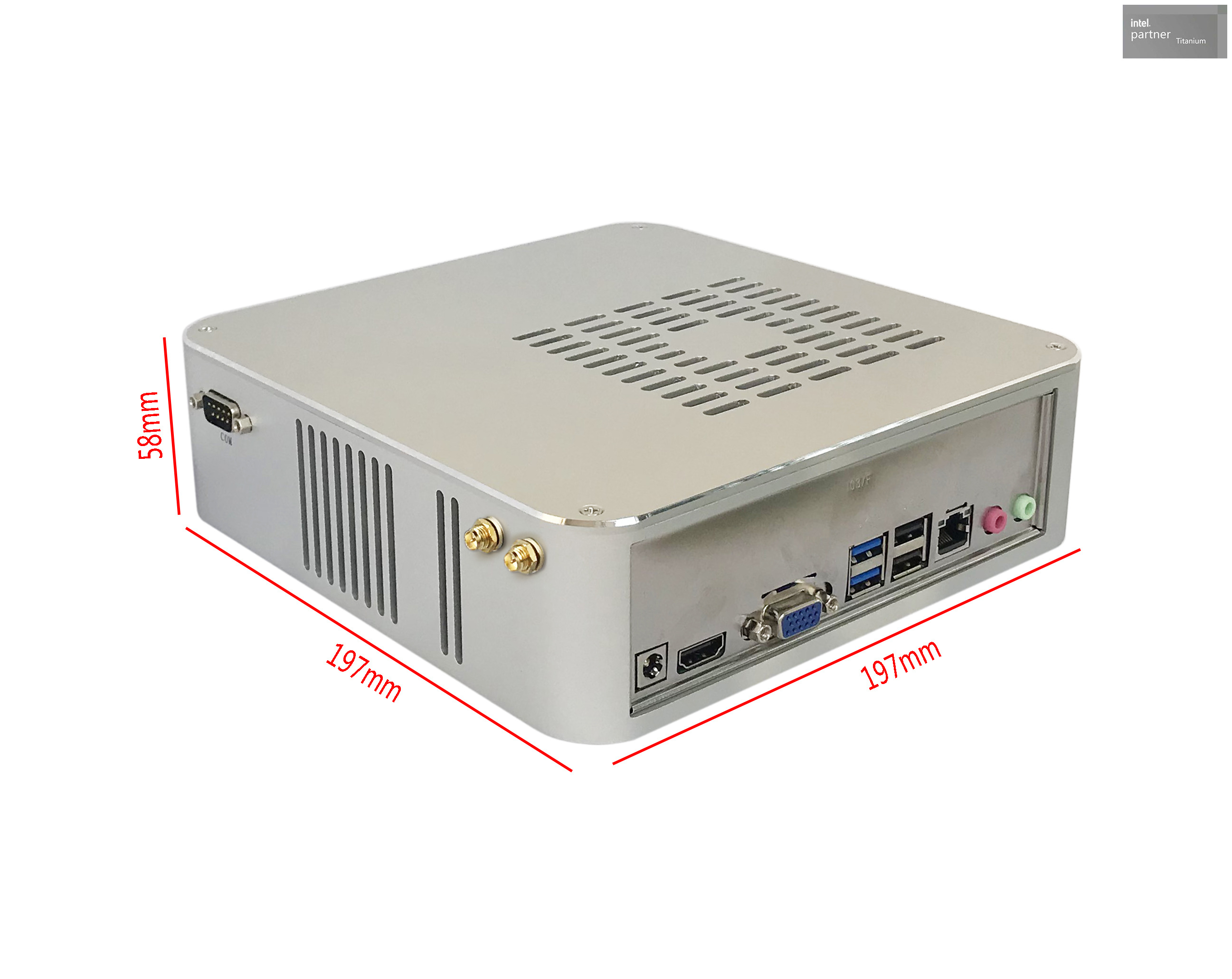 DC19V Hochleistungs-Industrie-PC U9-185H, DDR5 96 GB RAM, M.2 NVME 2 TB, WIFI, Windows 10/11 USB, RJ45, COM RS232, f&uuml;r k&uuml;nstlichen Z&auml;hler