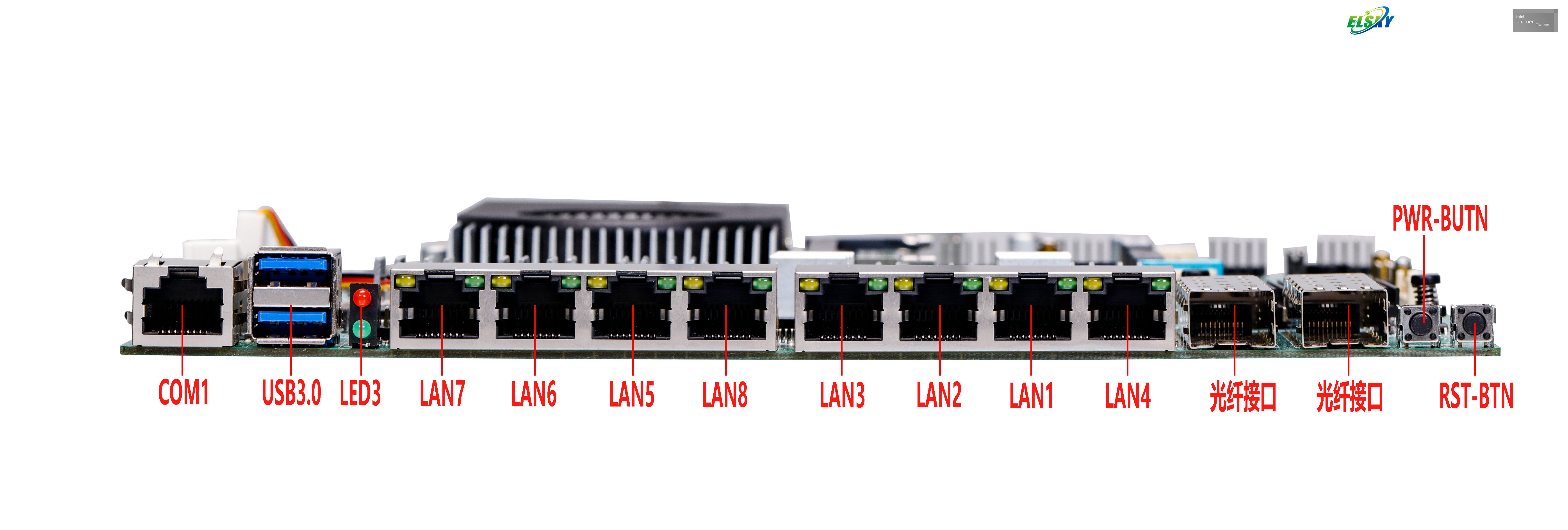 Placa-m&atilde;e com fibra LAN 8 * RJ45-LAN com CPU Intel 6&ordf;/7&ordf; gera&ccedil;&atilde;o I3-6100U/7100U I5-6200U/7200U I7-6500U/7500U