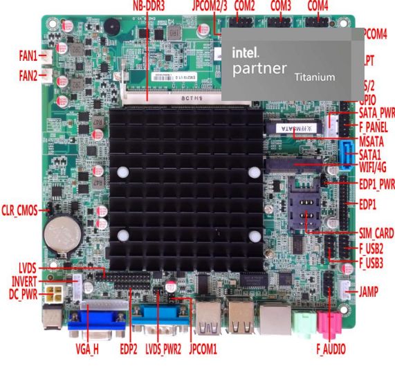 Windows 10, Windows 8, Windows 7, Linux용 Intel CPU J1800 J1900 RJ45-LAN VGA LVDS EDP가 탑재된 저렴한 마더보드