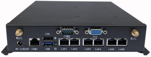 Firewall-Mini-PC J1900, l&uuml;fterlos, RJ45, 1000 m, 6 LAN oder Bypass, PfSense-Software, Firewall