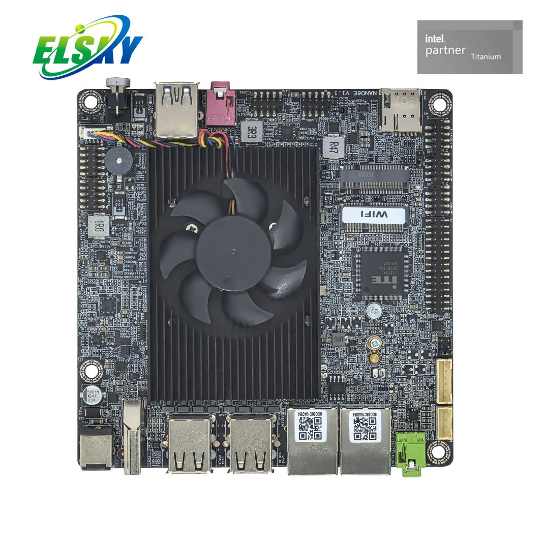 Placa industrial J6412 de cuatro n&uacute;cleos NANO-ITX 4x 2,5 GbE 4K HDMI M.2 SSD 12 V/19 V