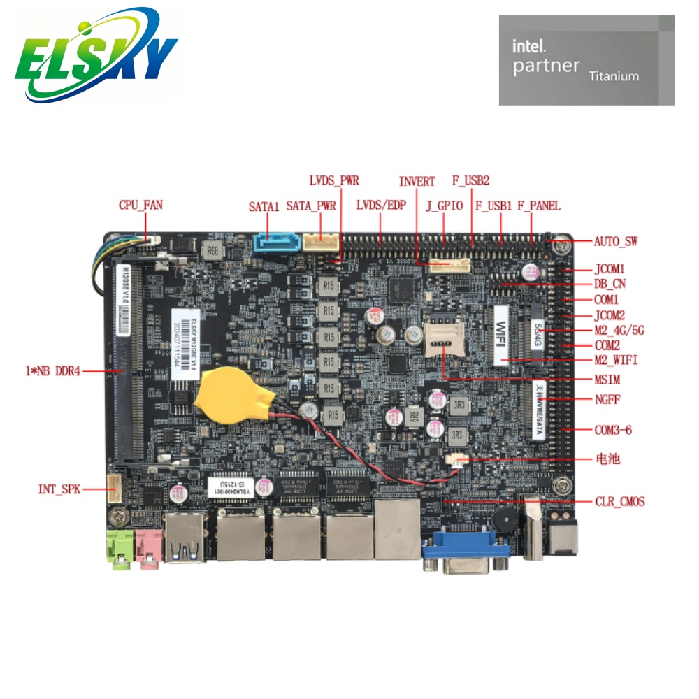 12/13세대 Intel U/P/H 시리즈 CPU용 4인치 산업용 마더보드