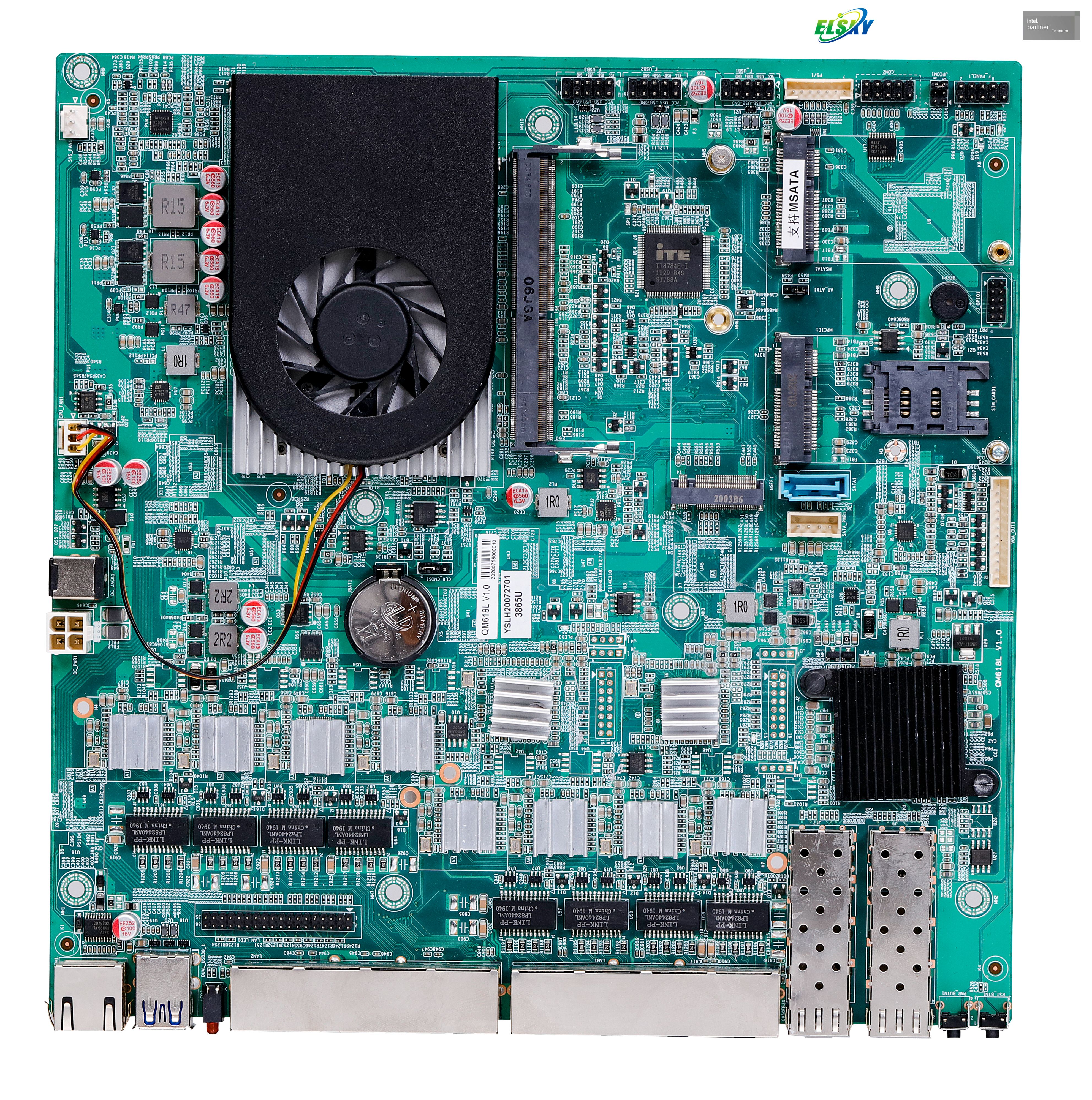 Carte m&egrave;re avec LAN fibre 8 * RJ45-LAN avec processeur Intel 6e/7e g&eacute;n&eacute;ration I3-6100U/7100U I5-6200U/7200U I7-6500U/7500U